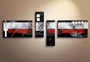 Modern Canvas Art Paintings, Large Abstract Painting for Living Room, Oil Painting on Canvas, Black and Red Canvas Painting, Modern Painting for Sale-Art Painting Canvas
