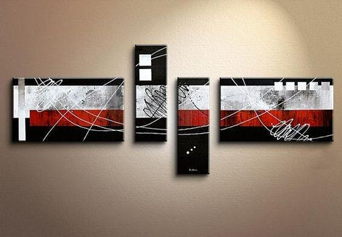 Modern Canvas Art Paintings, Large Abstract Painting for Living Room, Oil Painting on Canvas, Black and Red Canvas Painting, Modern Painting for Sale-Art Painting Canvas