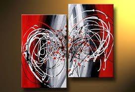 Wall Art, Wall Hanging, Large Art, Black and Red Canvas Painting, Abstract Art, Bedroom Wall Art-Art Painting Canvas