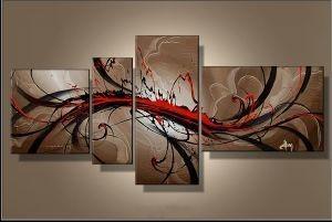 Wall Hanging, Extra Large Painting, Living Room Wall Art, 4 Panel Modern Art, Extra Large Art-Art Painting Canvas