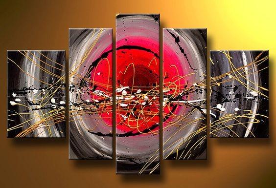 Abstract Painting, Canvas Painting Set, Extra Large Wall Art, Acrylic Art, 5 Piece Wall Painting-Art Painting Canvas