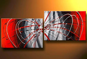Large Art, Black and Red Canvas Painting, Abstract Art, Wall Art, Wall Hanging, Bedroom Wall Art-Art Painting Canvas
