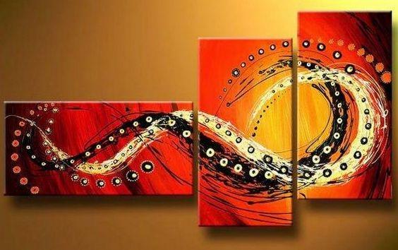 Bedroom Wall Art Canvas Painting Large Red Abstract Art Acrylic Piece