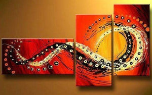 Bedroom Wall Art, Canvas Painting, Large Painting, Red Abstract Art, Abstract Painting, Acrylic Art, 3 Piece Wall Art-Art Painting Canvas