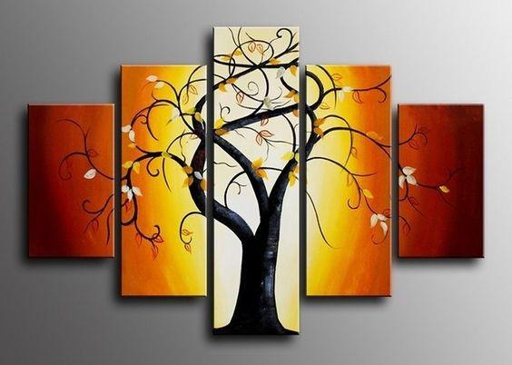 Abstract Canvas Painting, Extra Large Wall Art Paintings for Living Room, 5 Piece Canvas Paintings, Tree of Life Painting, Buy Paintings Online-Art Painting Canvas