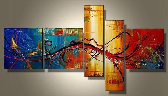 Large Wall Art, Abstract Painting, Huge Wall Art, Acrylic Art, 5 Panel Wall Painting, Hand Painted Art, Group Painting-Art Painting Canvas