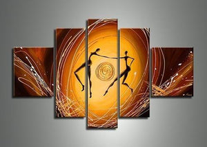 Extra Large Paintings for Living Room, 5 Piece Canvas Art, Buy Abstract Paintings, Abstract Figure Painting, Large Acrylic Paintings on Canvas-Art Painting Canvas