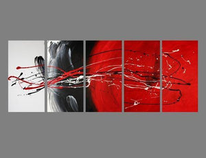 Living Room Wall Art, Black and Red, Abstract Art, Extra Large Wall Art, Huge Art, Large Painting, Modern Art, Painting for Sale-Art Painting Canvas