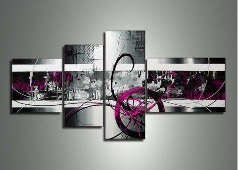 Extra Large Painting, Abstract Art, Living Room Wall Art, 4 Panel Modern Art, Contemporary Art-Art Painting Canvas