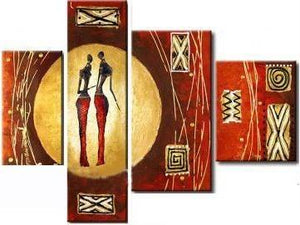 Extra Large Painting, Abstract Figure Painting, African Abstract Wall Art, Dining Room Wall Art-Art Painting Canvas