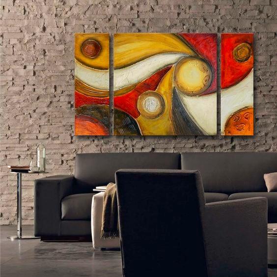 Canvas Paintings for Living Room, Modern Abstract Art, 3 Panel Wall Art Paintings, Large Oil Painting, Contemporary Abstract Art-Art Painting Canvas