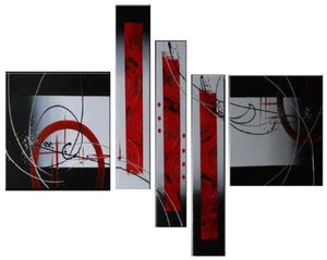 Abstract Modern Art, Extra Large Wall Art, Abstract Art Painting, 5 Panel Canvas Painting-Art Painting Canvas
