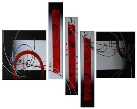 Abstract Modern Art, Extra Large Wall Art, Abstract Art Painting, 5 Panel Canvas Painting-Art Painting Canvas