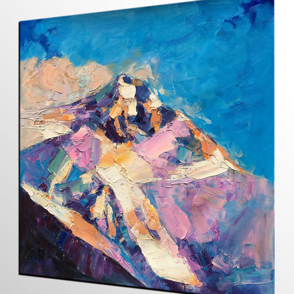 Abstract Landscape Painting, Mountain Landscape Painting, Bedroom Canvas Paintings, Custom Original Oil Painting on Canvas-Art Painting Canvas
