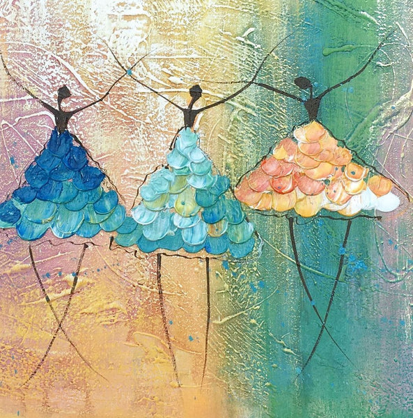 Simple Wall Art Ideas for Living Room, Ballet Dancer Painting, Large Acrylic Painting, Custom Canvas Painting, Modern Abstract Painting-Art Painting Canvas