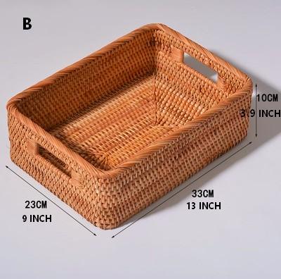 Rectangular Storage Baskets for Pantry, Rattan Storage Basket for Shelves, Storage Baskets for Kitchen, Woven Storage Baskets-Art Painting Canvas