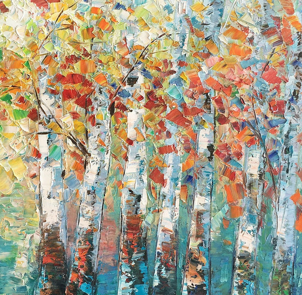 Canvas Art Painting, Large Wall Art, Summer Birch Tree Painting, Custom Extra Large Oil Painting-Art Painting Canvas