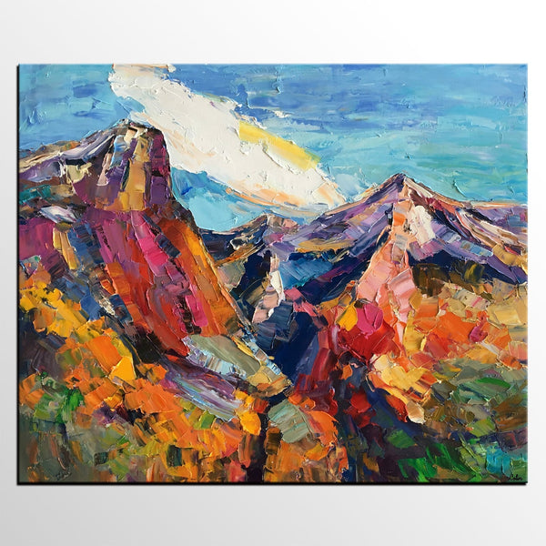 Abstract Art Landscape, Canvas Wall Art Paintings, Mountain Landscape Painting, Custom Landscape Oil Painting-Art Painting Canvas