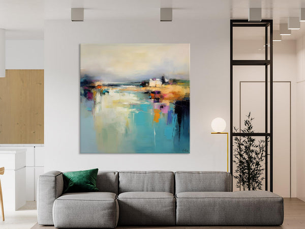 Abstract Landscape Painting on Canvas, Extra Large Original Artwork, Large Paintings for Bedroom, Oversized Contemporary Wall Art Paintings-Art Painting Canvas