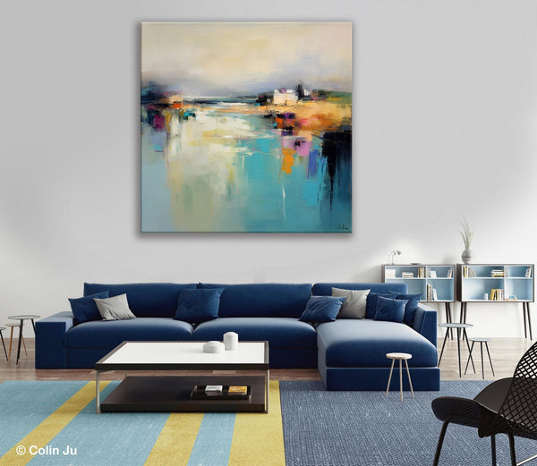 Abstract Landscape Painting on Canvas, Extra Large Original Artwork, Large Paintings for Bedroom, Oversized Contemporary Wall Art Paintings-Art Painting Canvas
