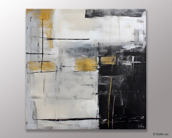 Simple Modern Original Artwork, Large Paintings for Bedroom, Abstract Landscape Painting on Canvas, Oversized Contemporary Wall Art Paintings-Art Painting Canvas