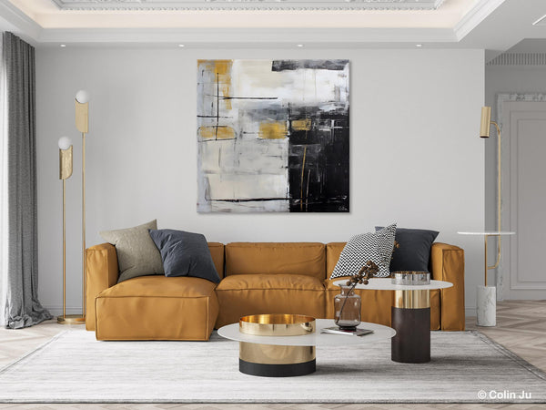 Simple Modern Original Artwork, Large Paintings for Bedroom, Abstract Landscape Painting on Canvas, Oversized Contemporary Wall Art Paintings-Art Painting Canvas