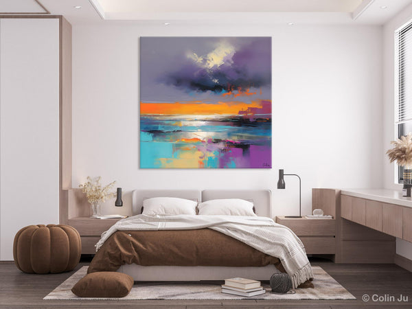 Huge Painting for Living Room, Original Landscape Canvas Art, Contemporary Oil Painting on Canvas, Oversized Landscape Wall Art Paintings-Art Painting Canvas