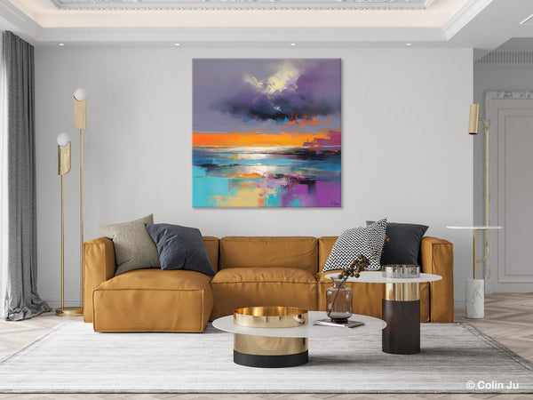 Huge Painting for Living Room, Original Landscape Canvas Art, Contemporary Oil Painting on Canvas, Oversized Landscape Wall Art Paintings-Art Painting Canvas