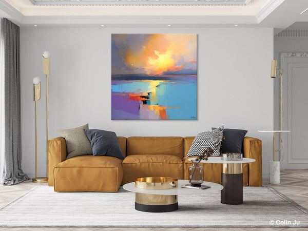 Canvas Painting for Living Room, Original Modern Wall Art Painting, Abstract Landscape Paintings, Oversized Contemporary Abstract Artwork-Art Painting Canvas
