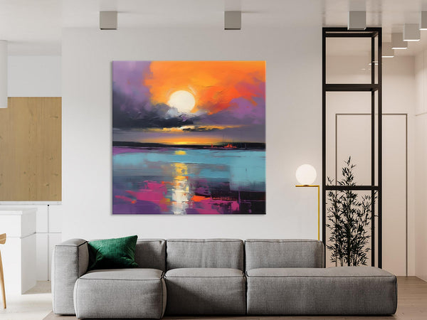 Abstract Landscape Artwork, Landscape Painting on Canvas, Hand Painted Canvas Art, Contemporary Wall Art Paintings, Extra Large Original Art-Art Painting Canvas
