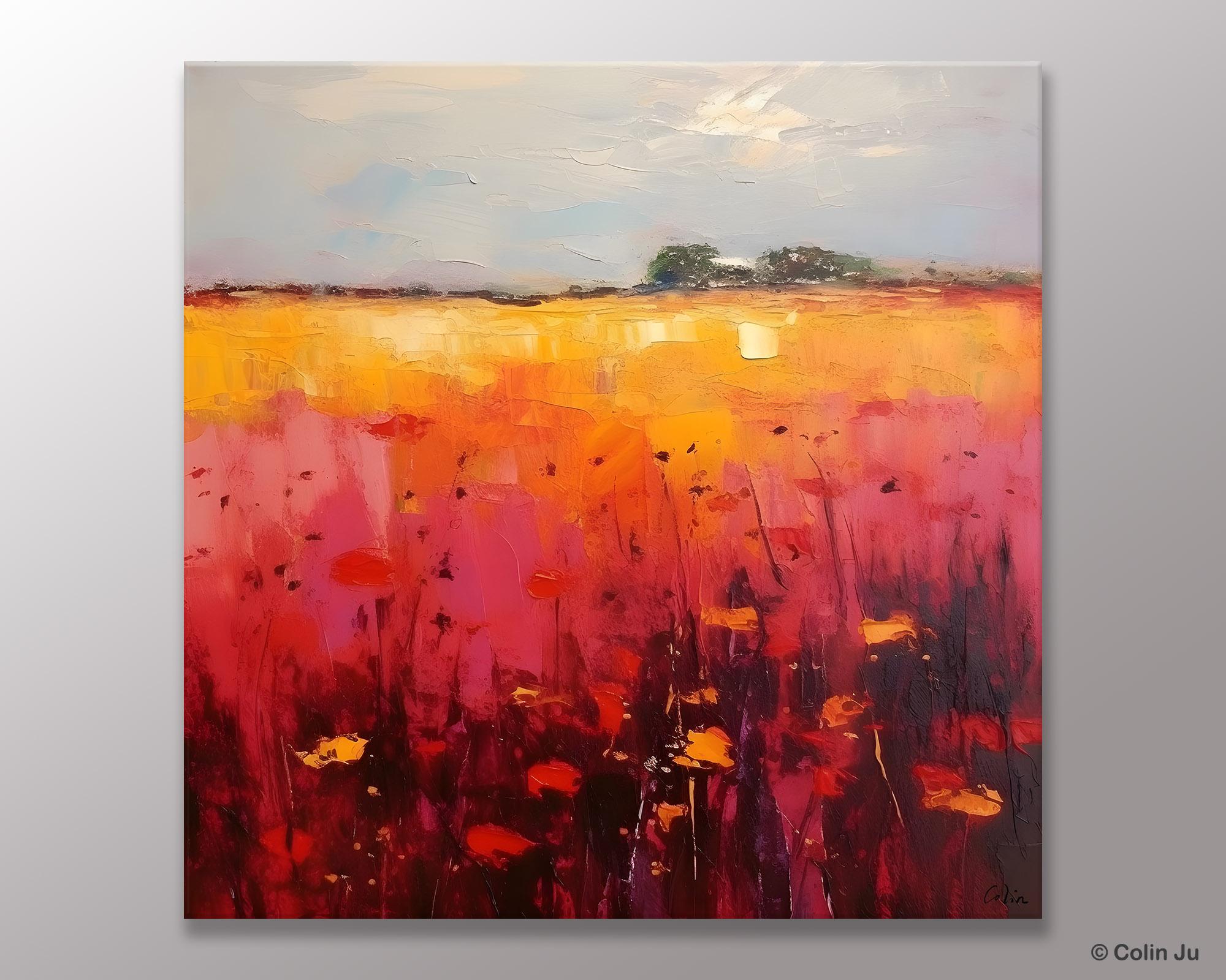 Contemporary Wall Art Paintings, Large Acrylic Paintings on Canvas, Abstract Landscape Paintings for Living Room, Landscape Canvas Art-Art Painting Canvas