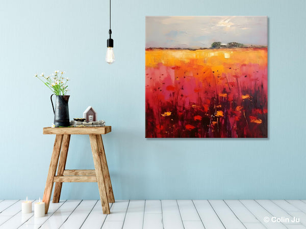 Contemporary Wall Art Paintings, Large Acrylic Paintings on Canvas, Abstract Landscape Paintings for Living Room, Landscape Canvas Art-Art Painting Canvas