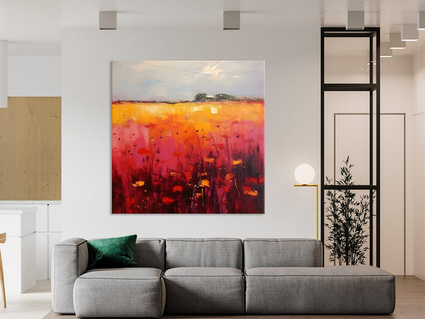Contemporary Wall Art Paintings, Large Acrylic Paintings on Canvas, Abstract Landscape Paintings for Living Room, Landscape Canvas Art-Art Painting Canvas