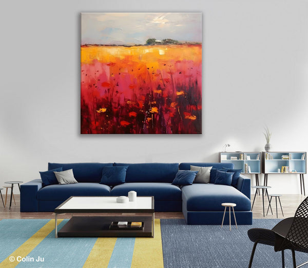 Contemporary Wall Art Paintings, Large Acrylic Paintings on Canvas, Abstract Landscape Paintings for Living Room, Landscape Canvas Art-Art Painting Canvas
