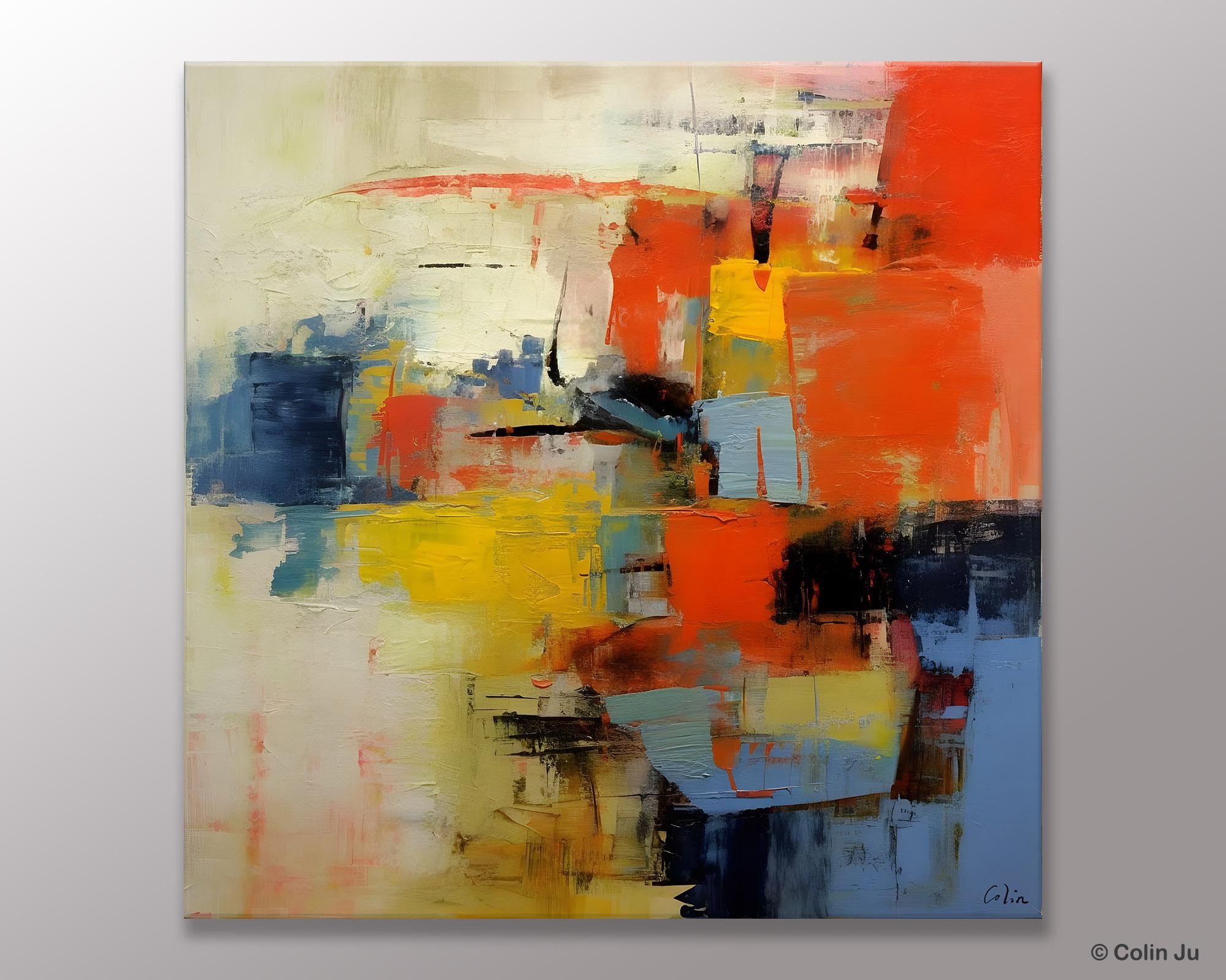 Abstract Wall Paintings, Contemporary Wall Art Paintings, Extra Large Paintings for Dining Room, Hand Painted Canvas Art, Original Artowrk-Art Painting Canvas