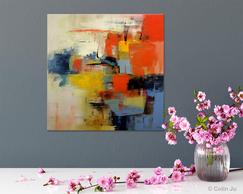 Abstract Wall Paintings, Contemporary Wall Art Paintings, Extra Large Paintings for Dining Room, Hand Painted Canvas Art, Original Artowrk-Art Painting Canvas