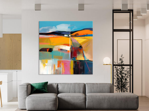 Acrylic Painting for Living Room, Contemporary Abstract Landscape Artwork, Oversized Wall Art Paintings, Original Modern Paintings on Canvas-Art Painting Canvas