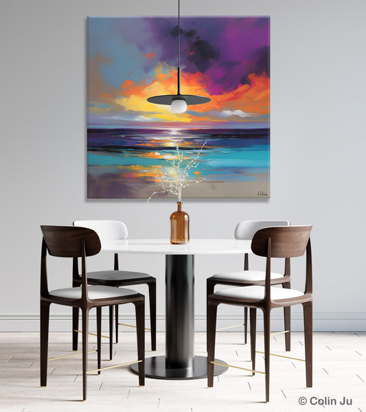 Contemporary Acrylic Painting on Canvas, Large Art Painting for Living Room, Original Landscape Canvas Art, Oversized Landscape Wall Art Paintings-Art Painting Canvas