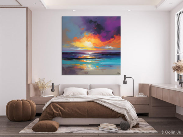 Contemporary Acrylic Painting on Canvas, Large Art Painting for Living Room, Original Landscape Canvas Art, Oversized Landscape Wall Art Paintings-Art Painting Canvas