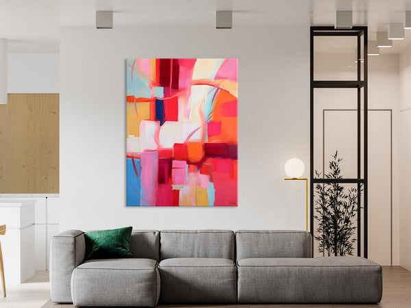Hand Painted Wall Painting, Abstract Acrylic Painting for Bedroom, Original Modern Abstract Art, Extra Large Painting Ideas for Bedroom-Art Painting Canvas