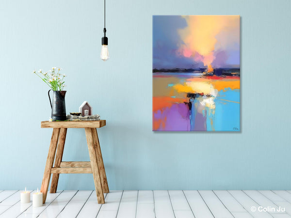 Canvas Painting for Bedroom, Landscape Canvas Painting, Abstract Landscape Painting, Original Landscape Art, Large Wall Art Paintings for Living Room-Art Painting Canvas