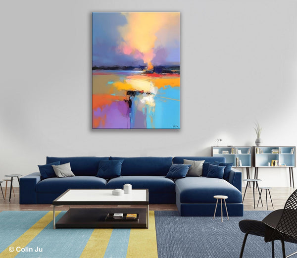 Canvas Painting for Bedroom, Landscape Canvas Painting, Abstract Landscape Painting, Original Landscape Art, Large Wall Art Paintings for Living Room-Art Painting Canvas