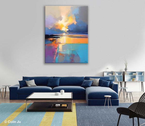 Landscape Canvas Painting, Abstract Landscape Painting, Original Landscape Art, Canvas Painting for Bedroom, Large Wall Art Paintings for Living Room-Art Painting Canvas