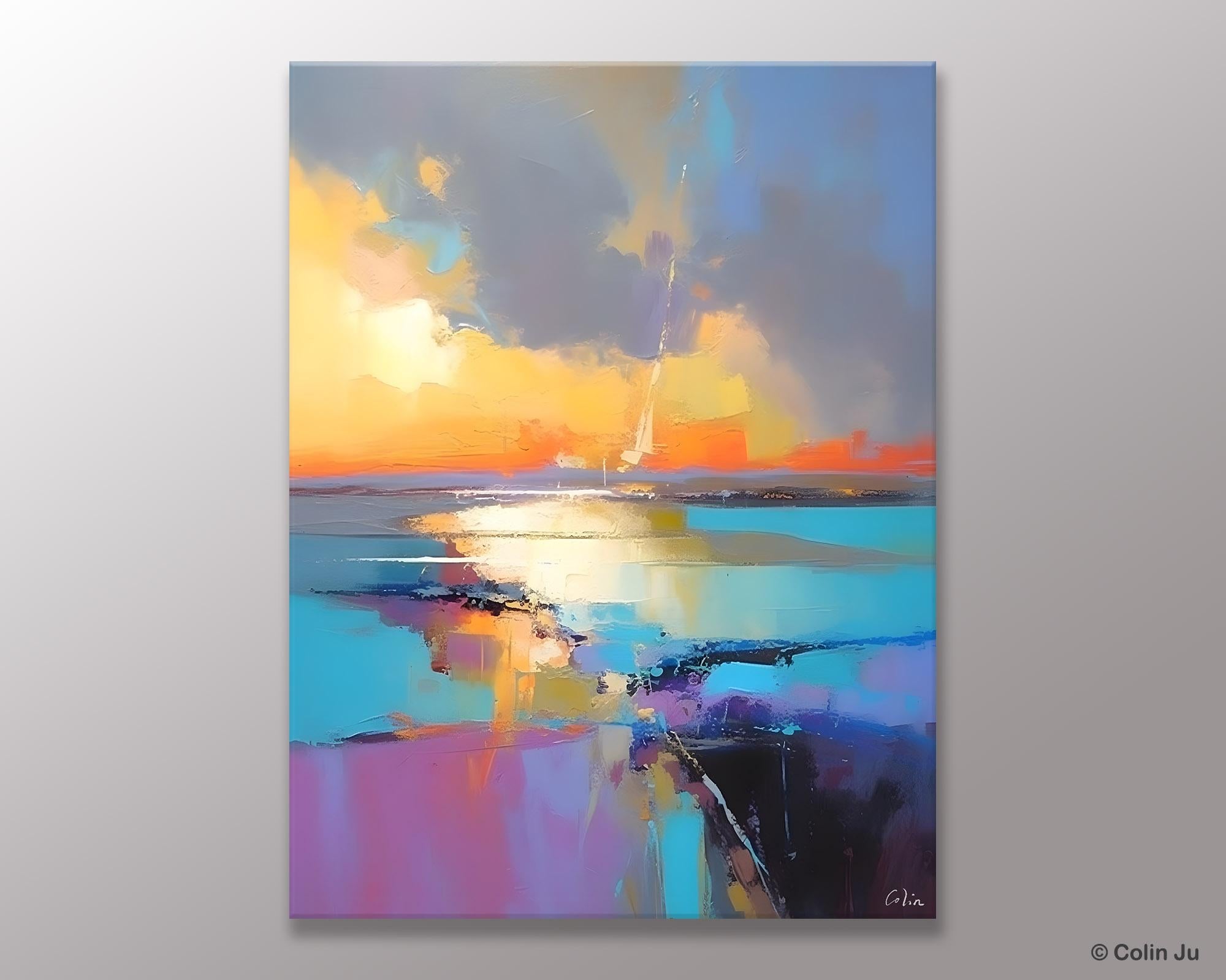 Original Modern Wall Art Painting, Canvas Painting for Living Room, Abstract Landscape Paintings, Oversized Contemporary Abstract Artwork-Art Painting Canvas