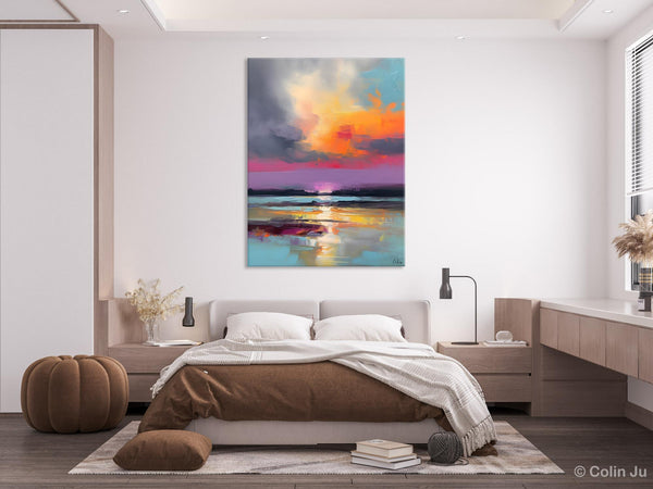 Canvas Painting for Living Room, Abstract Landscape Paintings, Original Modern Wall Art Painting, Oversized Contemporary Abstract Artwork-Art Painting Canvas