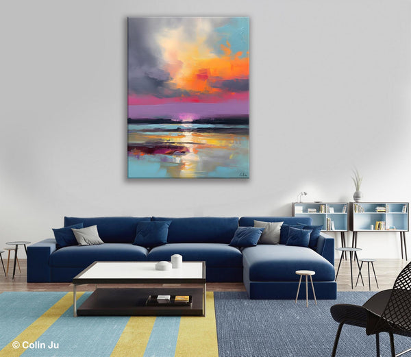 Canvas Painting for Living Room, Abstract Landscape Paintings, Original Modern Wall Art Painting, Oversized Contemporary Abstract Artwork-Art Painting Canvas