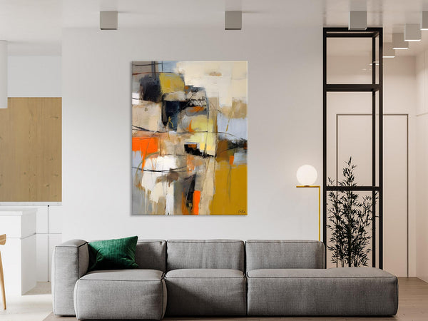 Acrylic Abstract Painting Behind Sofa, Large Painting on Canvas, Living Room Wall Art Paintings, Original Abstract Painting on Canvas-Art Painting Canvas