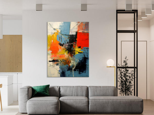 Abstract Paintings for Dining Room, Modern Paintings Behind Sofa, Buy Paintings Online, Original Palette Knife Canvas Art, Impasto Wall Art-Art Painting Canvas