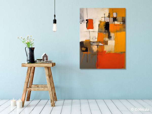 Modern Paintings Behind Sofa, Acrylic Paintings on Canvas, Abstract Painting for Living Room, Original Contemporary Canvas Wall Art-Art Painting Canvas