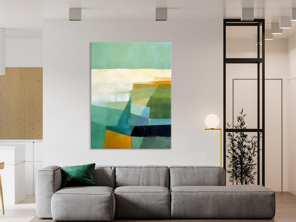 Dining Room Wall Art Ideas, Abstract Modern Painting, Acrylic Canvas Paintings, Original Geometric Canvas Art, Contemporary Art Painting-Art Painting Canvas